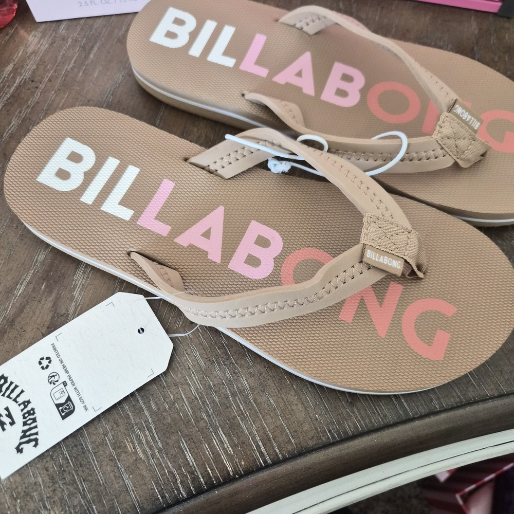 Billabong Women's Pink and Tan Sandals